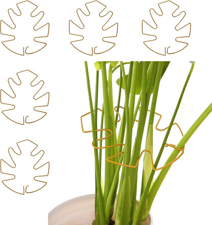 Spiritlele 5 Pcs Yellow Plant Stem Support Holder Set Monstera Plant Support Clamp Growth Accessories for Indoor Plants Big