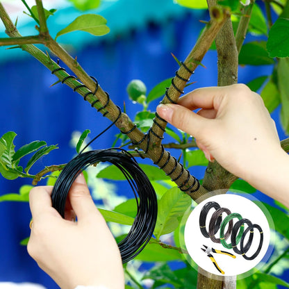 5 Roll Bonsai Wires, Anodized Aluminum Bonsai Training Wire with Wire Cutter, 3 Colors and 3 Sizes (1mm, 1.5mm, 2mm), Total 160 Feet, Aluminum Wires for Indoor Garden Small Trunks DIY Tools