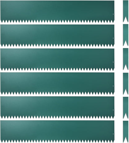 Landscape Edging Kit, Galvanized Steel Edging Landscape Lawn Edging Powder for Lawn Yard, Coated Bendable Metal Strips, No-Dig Hammer-in Edging Border w/Clips (8 INCH 6 PCS, Turquoise)