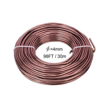 98 Feet Brown Anodized Aluminum Bonsai Training Wire, 4.0mm Anodized Aluminum Wire, 98 Feet Bonsai Plant Wire, Professional Grade Bonsai Training Wire for Crafts, Sculpting, Home Decoration