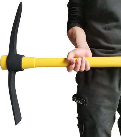 Pick Mattock with Heavy Duty Forged Construction, Adze and Ergonomic Non-Slip Handle for Gardening, Hunting, Landscaping and Outdoor,36 Inch