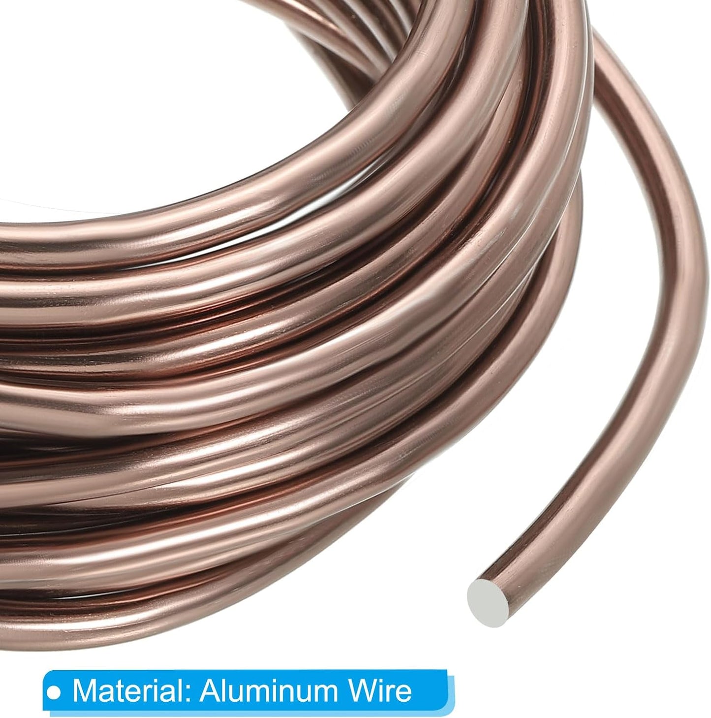 PATIKIL 5mm x 15ft Bonsai Training Wire,Floral Wire Stems Anodized Aluminum Tree Wire for Gardening Branch Fixing,Brown