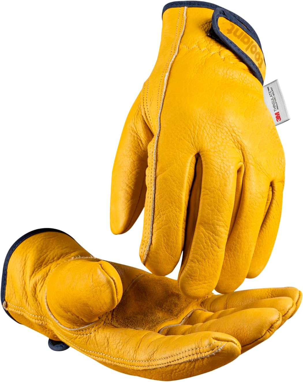 Winter Leather Work Gloves, Warm Thinsulate Lining for Cold Weather Work, 100% Full Grain Cowhide with Abrasion and Puncture Resistance, Size X-Large