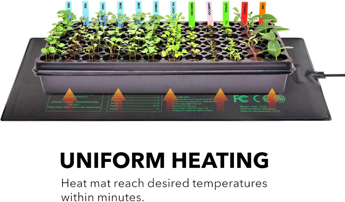 BN-LINK Seedling Heat Mat Warm Hydroponic Heating Pad Waterproof 48" x 20.75" for Seed Starting Greenhouse and Germination