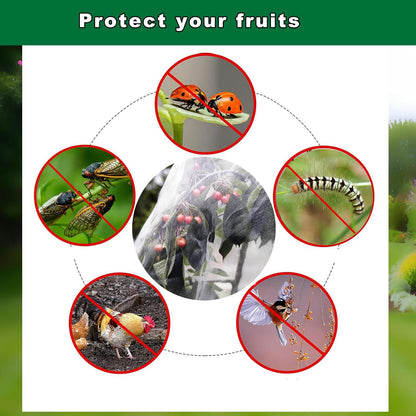 10x10Ft Large Tree Netting for Fruit Trees Keep Birds Squirrels Cicadas and Small Fly Out,Ideal Covers for Cherry Fig Blueberry Bushes Guava Peach Apple Trees(Zippers on Both Sides)