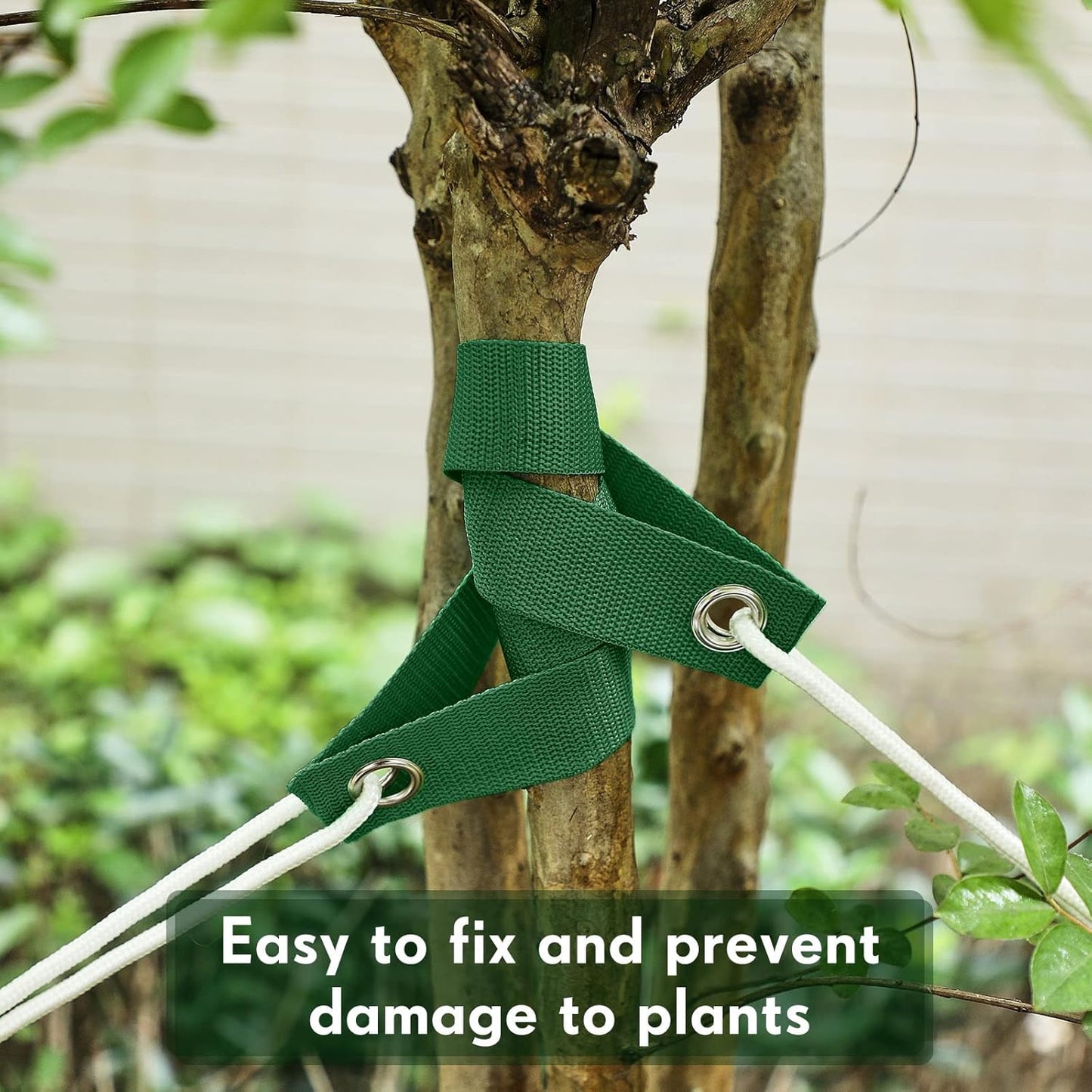 48 Pcs 15.74 Inches Tree Straps for Staking with Grommet Heavy Duty Young Tree and Plant Supports Stakes for Guying Staking Newly Planted Sapling Straight and Hurricane Protection(Green)