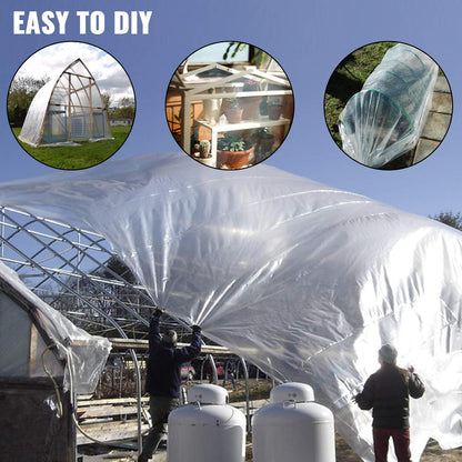 VEVOR Greenhouse Plastic Sheeting 8 x 25 ft, 6 Mil Thickness UV Resistant Clear Polyethylene Film, Hoop Green House Cover for Farms, Agriculture, Garden