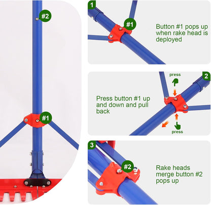 Lake Rake,Pond Weed rake,Heavy Duty Razer Rake,Large Pond Aquatic Rake-39 Wide Head with Alloy Tines , Floating Lake for Removal of Weeds Leaves & Floating Scum ,Shoreline & Beach Landscaping Tool