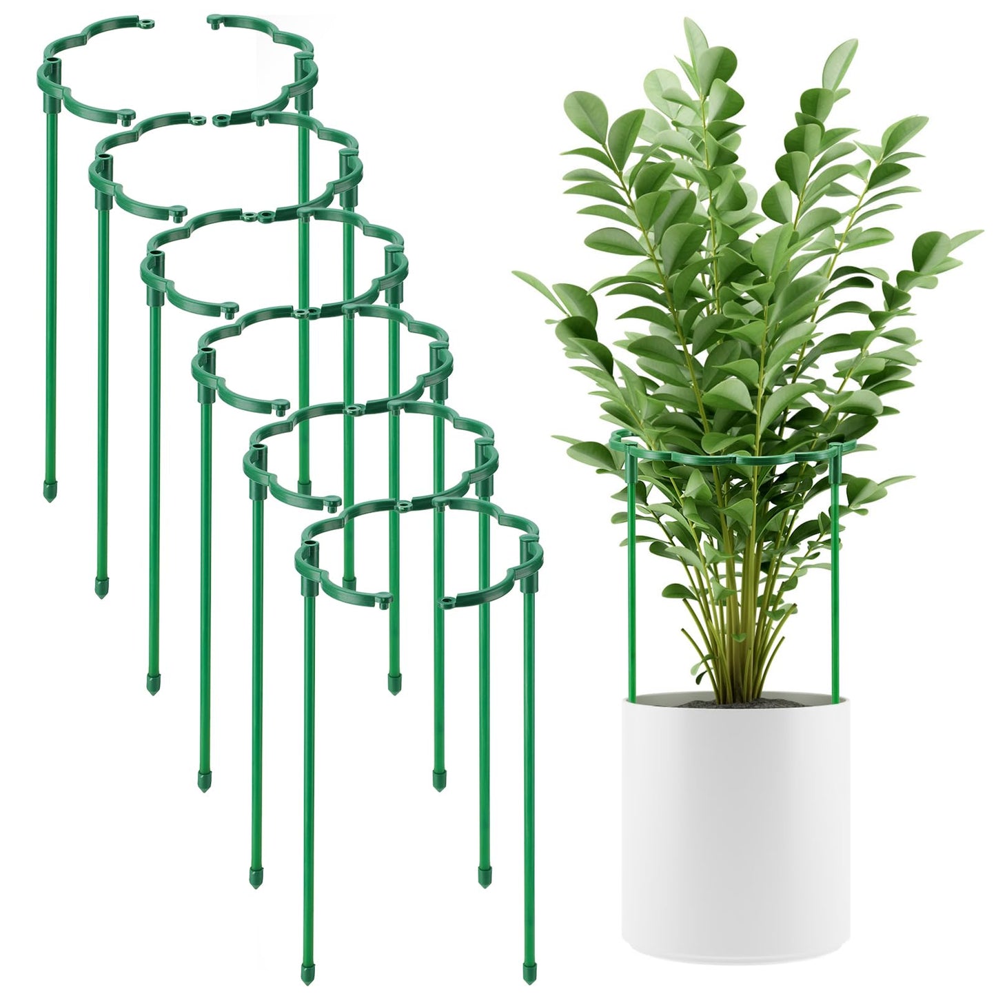 Moiggonoy 12 Pack Plant Support Stakes Sets - Versatile Plant Cages, Stackable Garden Flower