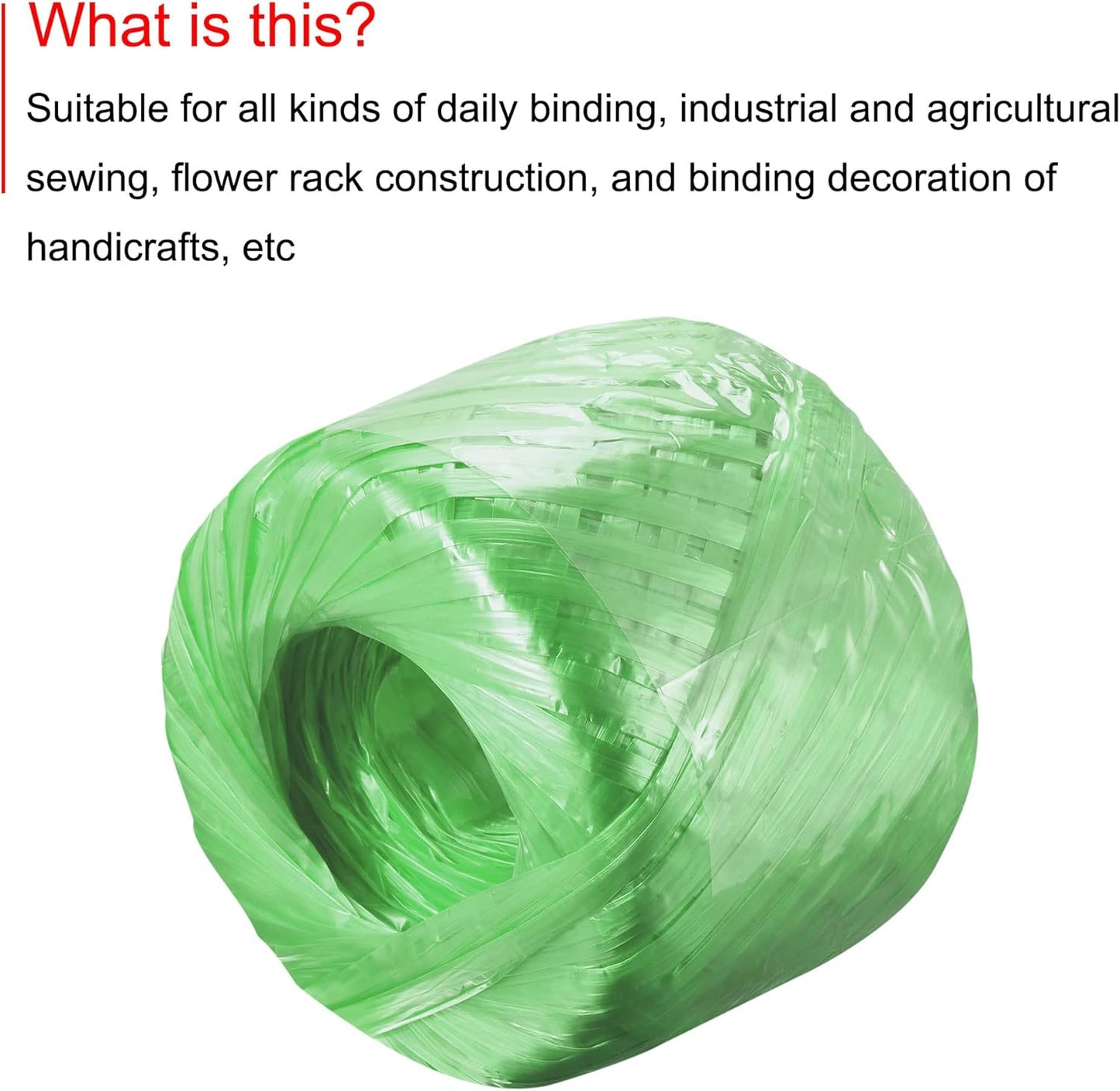 MECCANIXITY Polyester Nylon Plastic Rope Twine Household Bundled for Packing Gardening Craft,150m Length,Green