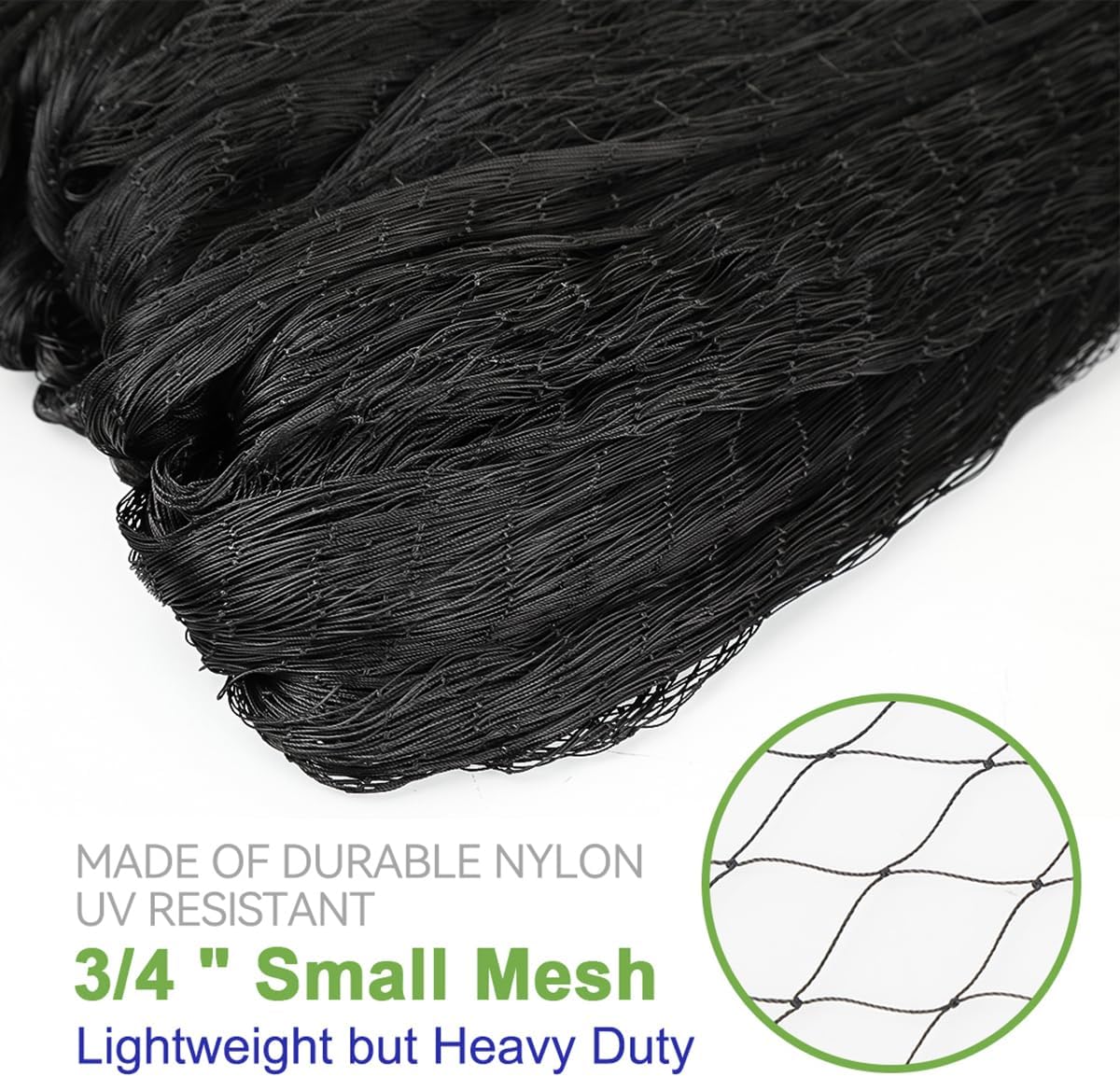 OGORI 25' x 50' Bird Netting Heavy Duty Nylon 3/4" Mesh Garden Netting Protect Fruit Trees, Plants and Vegetables