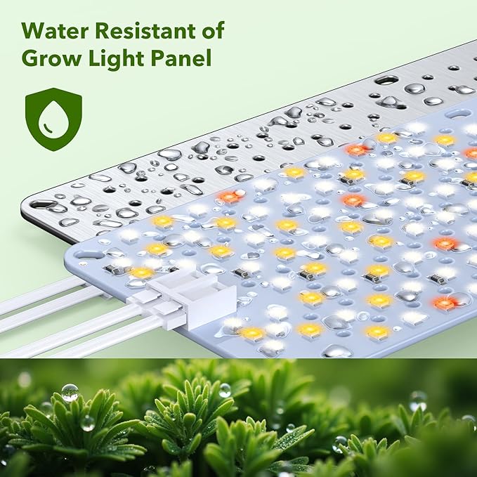 Full Spectrum Grow Lights, 24W Plant Grow Lights for Indoor Plants with Daisy Chain Function, Sunlike Spectrum, 384 LEDs and 4/8/12/16/20H Timer for Seed Starting(Pack2)