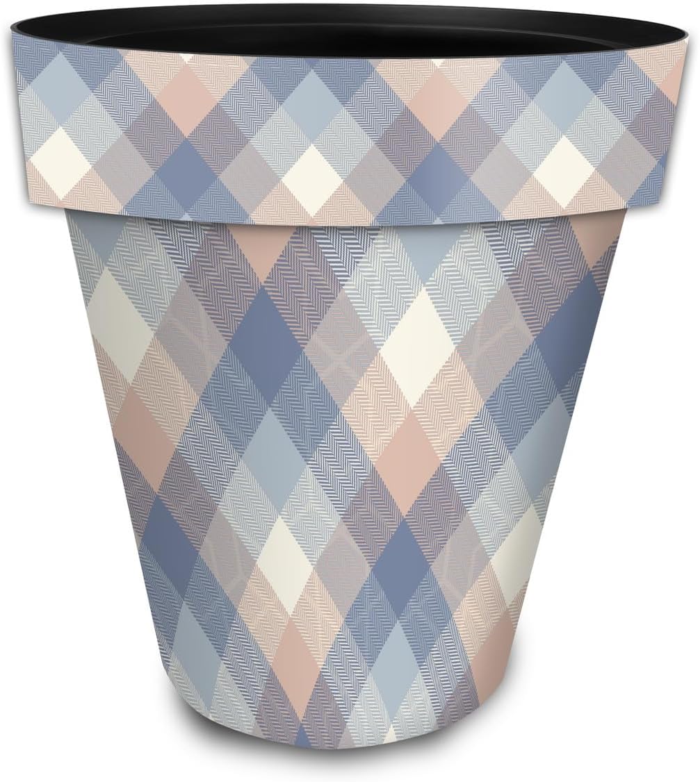 Briarwood Lane Pink and Blue Check Large Planter