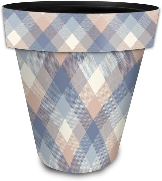 Briarwood Lane Pink and Blue Check Large Planter