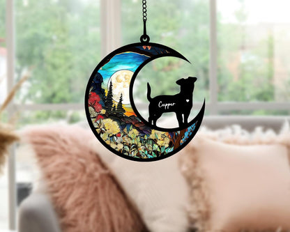 Custom Dog Memorial Suncatcher, Personalized with Name Dog-Breeds Suncatcher, Loss of Pet Sympathy Gift, in Loving Memory for Dogs