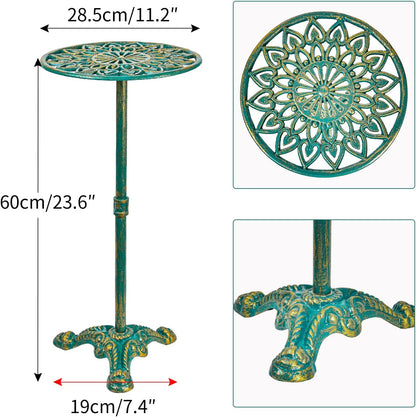 Sungmor Heavy Duty Cast Iron Potted Plant Stand, 24.2" Tall Metal Plant Stand, Vintage & Rustic Style Flower Stand Indoor Outdoor Garden Table, Decorative Flower Pot Holder for Balcony Patio
