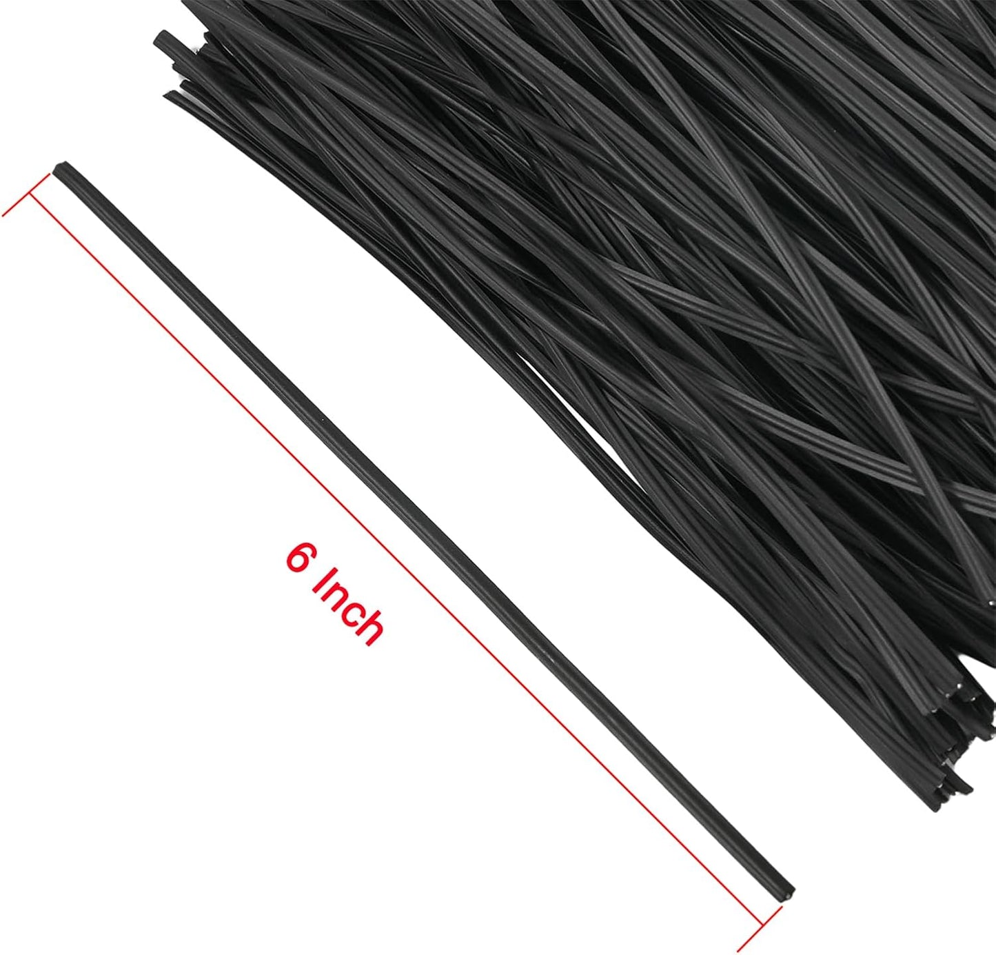 Tangyinrd 300 Pcs 6 inch Black Plastic Twist Ties, Cable Ties, for Bags, Gardening Tools
