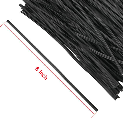 Tangyinrd 300 Pcs 6 inch Black Plastic Twist Ties, Cable Ties, for Bags, Gardening Tools