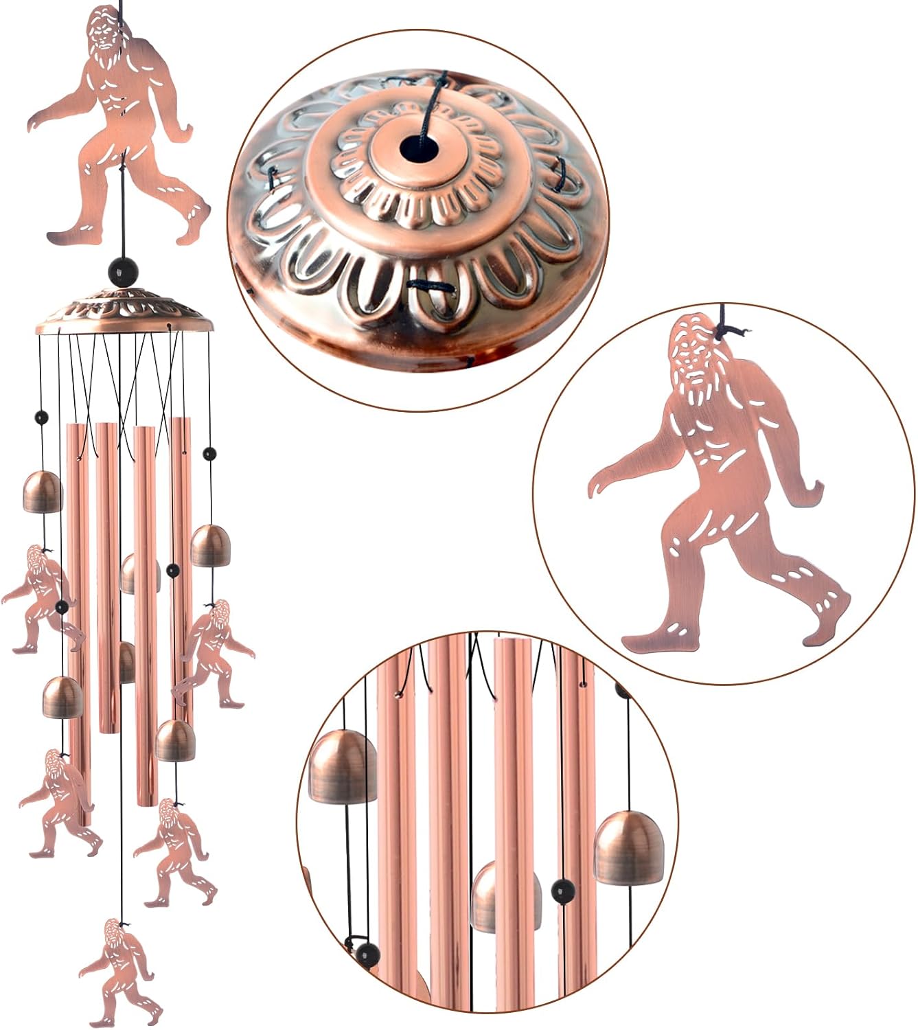 Handmade Bigfoot Wind Chime - Unique Wind Chimes for Outside Clearance, Garden Gift for Yard Decorations Outdoor, Perfect for Mom, Kids Meditation Lovers - Nursery, Patio Garden Decor