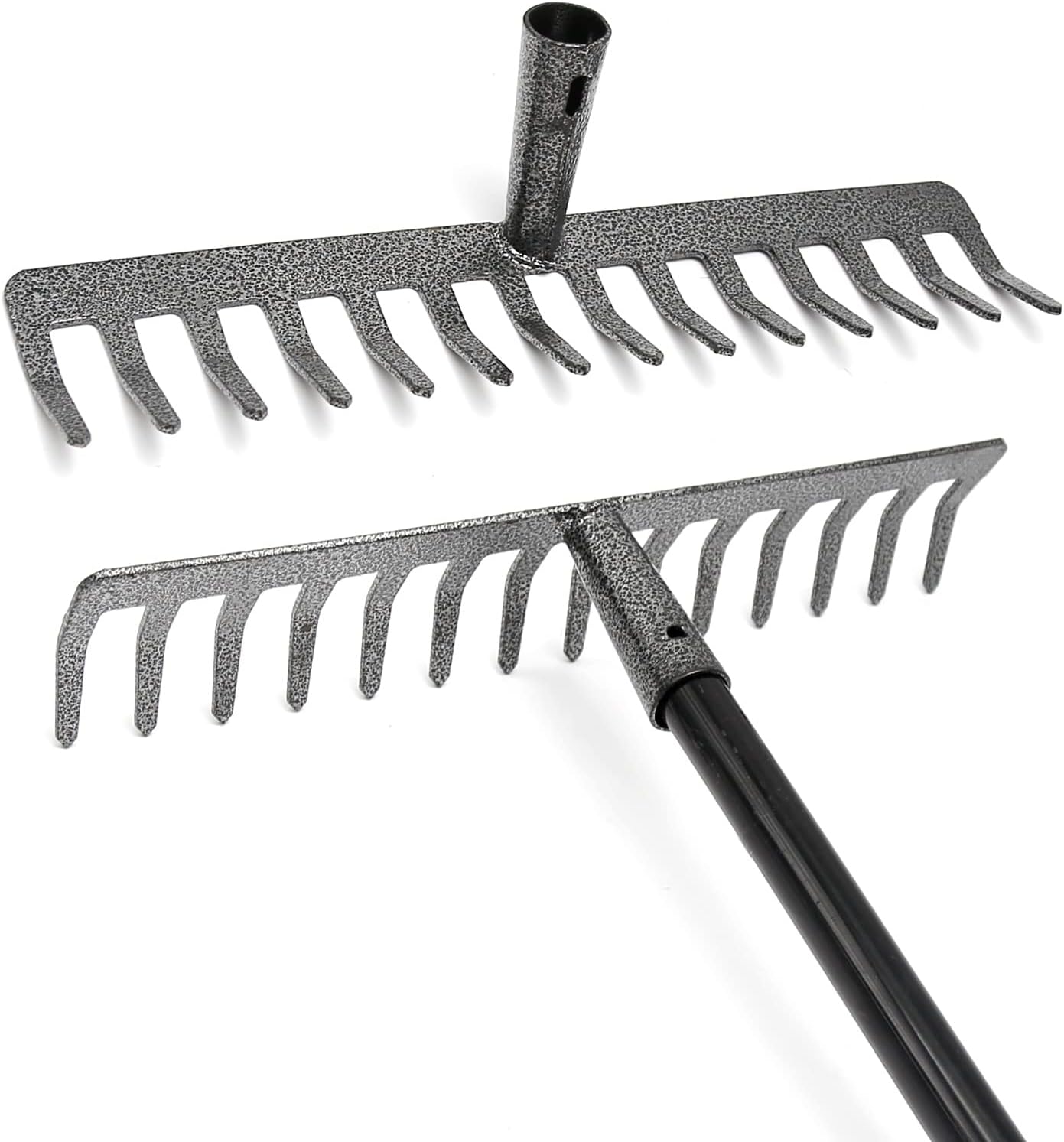 Rake Head Replacement, Heavy Duty Metal Rakes for Lawns, Rake Head Only Without Handle for DIY Gardening Tool. (14-Tines 0.9Lb)