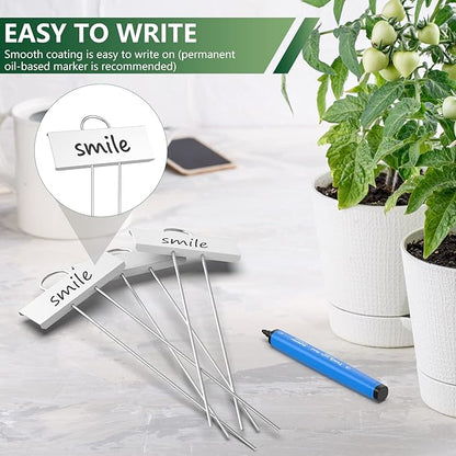 STARTOSTAR 50-Pack Metal Plant Labels, 10.6" Garden Markers Reusable Nursery Tags for Vegetables Herb Flower Seed Greenhouse
