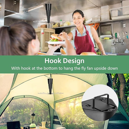 Fly Fans for Tables 4 Pack - Portable Automatic Picnic Table Food Repellent Fans Spinner for Restaurant, Party, Home