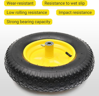 AR-PRO 4.80/4.00-8" Tire and Wheel Set - 6" Hub, and 5/8" Sintered Iron Bearings, Universal Replacement Utility Equipment Tubed Tire and Wheel