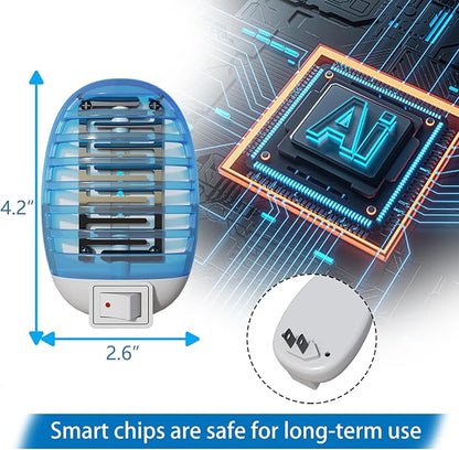 Bug Zappers Indoor, Flying Insect Trap Plug-in, Mosquitoes Killer, Fly Traps for Indoors, Mosquito Zapper Gnat Moth Catcher for Living Room, Home, Bedroom, Office, Patio, Kids & Pets - 6 Packs
