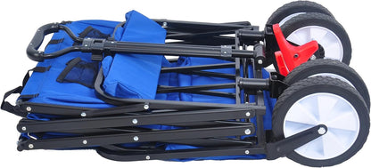 Folding cart That Does not Need to be Assembled Station Wagon, Grocery cart (Blue Colour Big cart)