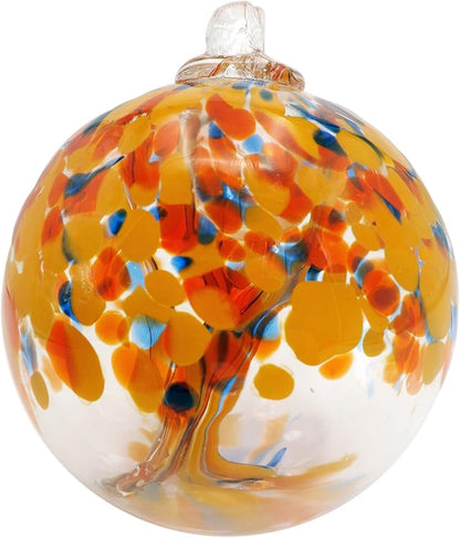 Dale Tiffany Hand Blown Glass, 4" Diameter Aura, Tree of Life Collection, Witch Globe Hanging Garden Indoor/Outdoor Decorative Ornament Gazing Ball