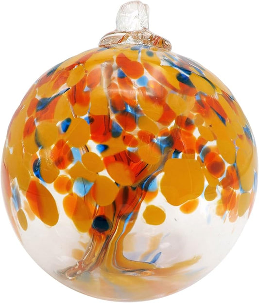 Dale Tiffany Hand Blown Glass, 4" Diameter Aura, Tree of Life Collection, Witch Globe Hanging Garden Indoor/Outdoor Decorative Ornament Gazing Ball