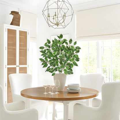 Ficus Leaves Artificial Branches 41.3" Faux Ficus Tree Branches Fake Greenery Plant Spray for Tree DIY Arch Wedding Bouquet Wreath Wall Decor - 3PCS
