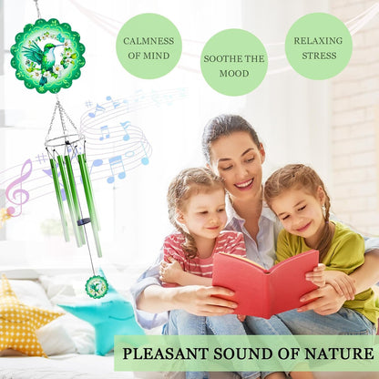 Hummingbird Wind Chimes with Wind Spinner, Christmas Birthday Gifts for Women Mom Friends Teacher, Humming Bird Windchimes, Outdoor Hanging Decor Clearance for Garden Patio Backyard Porch