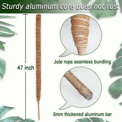 Soupiar Bendable Moss Pole, 47 Inch Moss Poles for Plants Monstera, Tall Moss Poles for Climbing Plants Indoor, Large Moss Pole Support, Garden Trellis Plant Stand Stakes for Potted Plants, Pothos