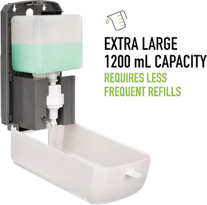 Alpine Automatic Hand Sanitizer Dispenser - Touchless Soap Dispenser with Drip Tray for Restaurant, Hospital, School, Hotel, Kitchen and Bathroom -1200mL Foam