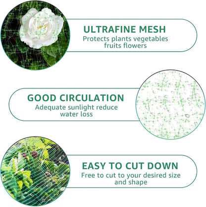 2 PCS Garden Netting 7 x 100 FT Bird Netting for Garden Protection Heavy Duty Green Deer Netting Plant for Birds Deer Squirrels Other Animals