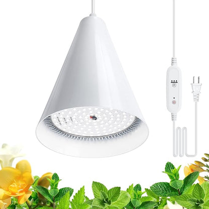 Bstrip Hanging Grow Light, 25W Full Spectrum Plant Lights for Indoor Plants, 16.4FT Power Cord, 5000K with Timer Function