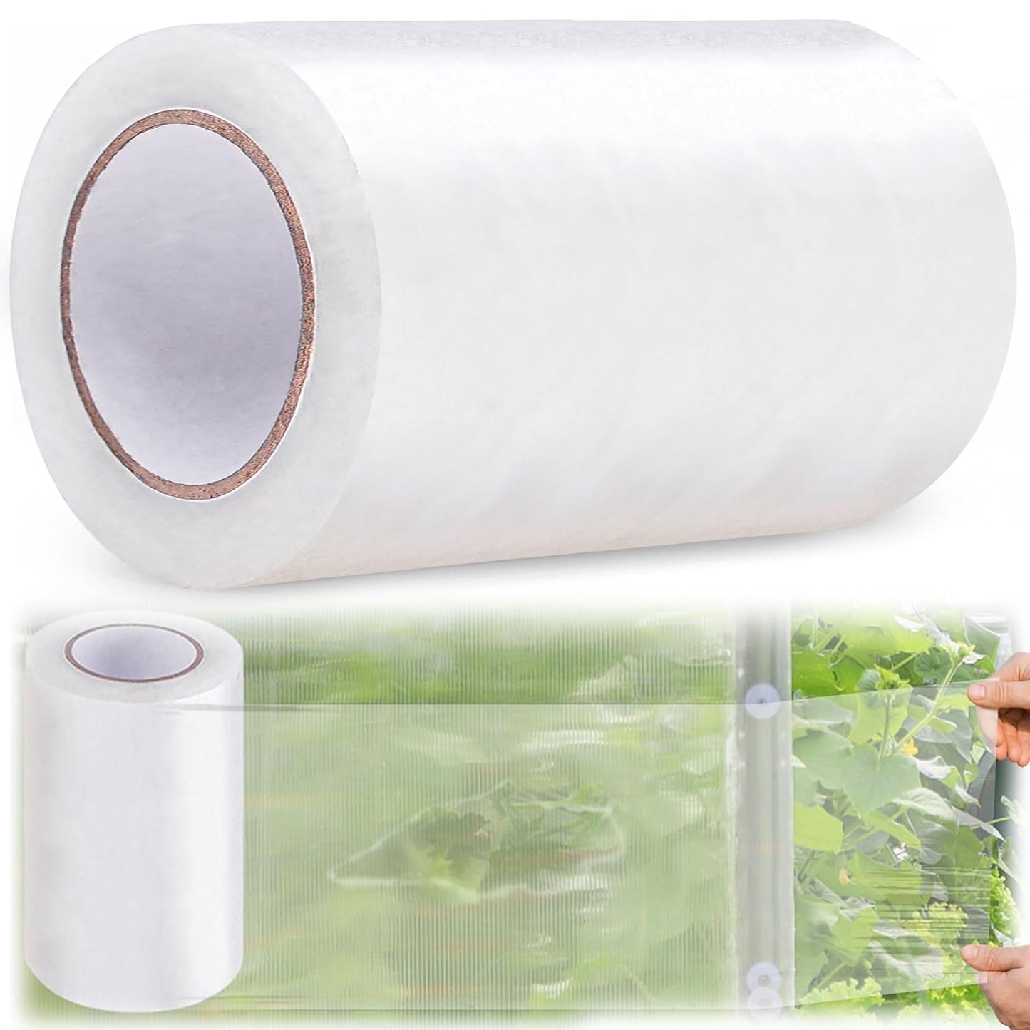 6 Mil Greenhouse Plastic Sheeting Tape,8" x108' Greenhouse Repair Tape, Waterproof and UV Resistant Plastic Sheeting Tapes for Green house,Strong Weatherproof Polyethylene Film Tapes (8" x108')