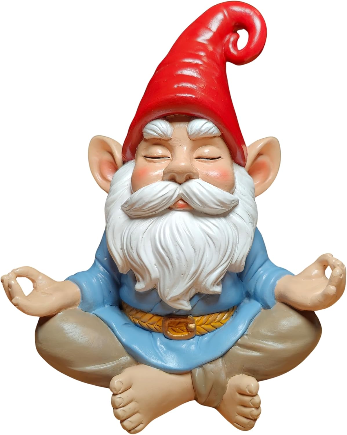 Zen Garden Gnome Statue, 7.5" Meditating Yoga Gnome, Outdoor Indoor Figurine for Patio Lawn Yard, Handcrafted Peaceful Meditation Sculpture, Unique Home Decoration Gift for Women Men
