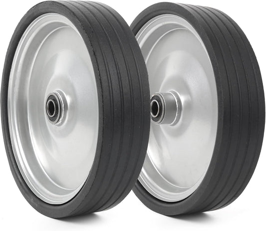 AR-PRO (2-Pack) 10"x2.2" Flat Free Solid Rubber Replacement Tires – 10 Inch Solid Wheels for Hand
