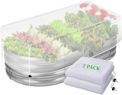 2 Pack Garden Netting for Raised Beds,Durable Ultra Fine Mesh Plant Covers with Drawstring to Keep Small Animals Pest Out,Raised Bed Bird Barrier Screen for Protecting Flowers Vegetables Fruits Crops