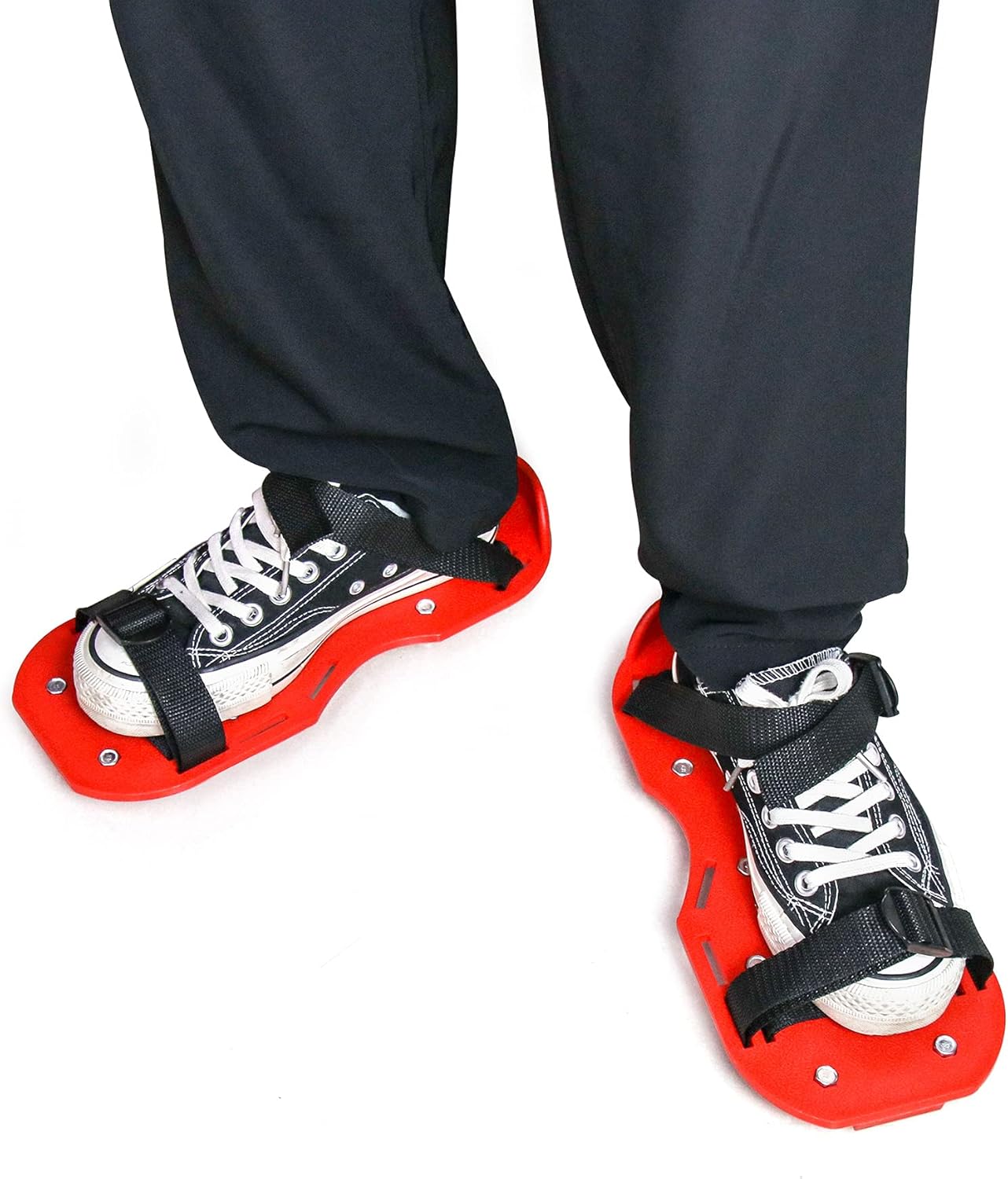 QWORK Gunite Spiked Shoes With 3/4” Short Spikes Perfect For Epoxy Floor, Overlays, Cover Installation, Green Color (Pair)