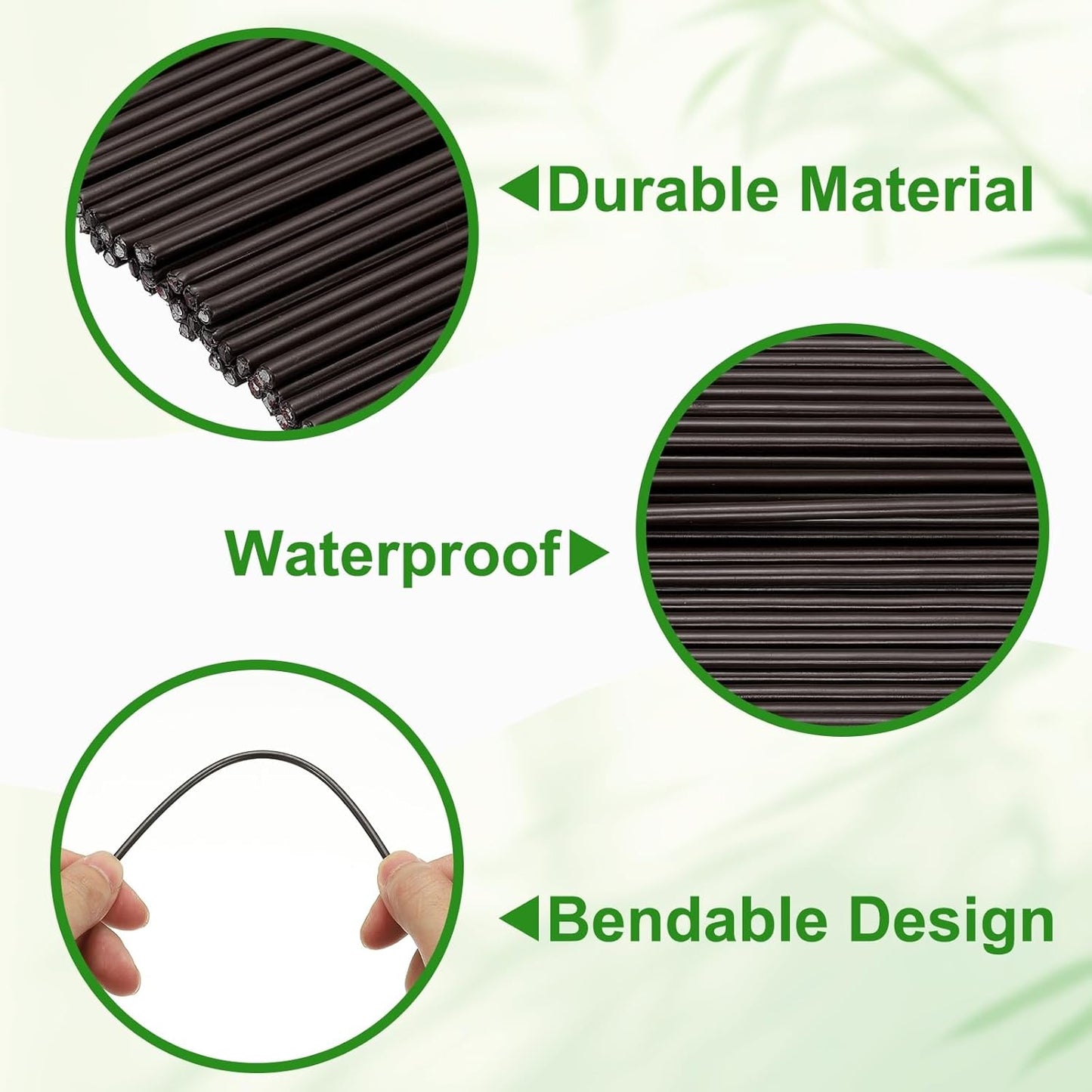 uxcell 30pcs Green Plant Support Stakes, 15.7" Bendable Garden Plant Sticks Plastic Single Stem Plants Support Stakes with Ties for Potted Plants Flowers Orchid Peony, Brown