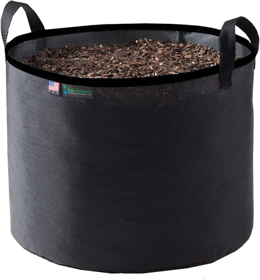 Grow Bag 7 Gallon, Planting Pots - Colorful Plant Grow Bags Pots Gardening Vegetable - Air Pruning Mesh Fabric Plant Container - (Black/Black)