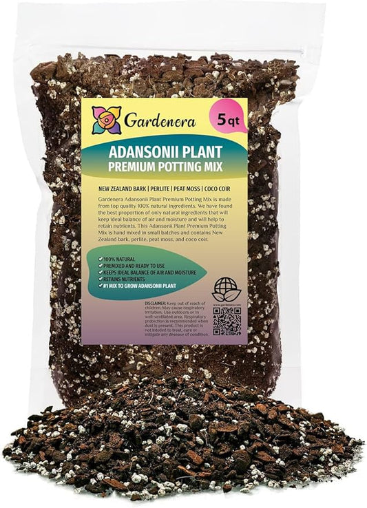 Monstera ADANSONII Plant Soil: Expert Blend for Optimal Growth & Root Development - 5 Quart