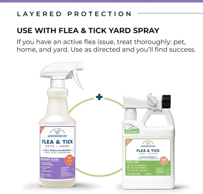 Wondercide - Flea, Tick & Mosquito Spray for Dogs, Cats, and Home - Killer, Control, Prevention, Treatment - with Natural Essential Oils - Pet and Family Safe - Rosemary 16 oz