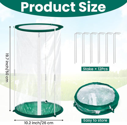 Nuanchu 4 Pieces Mini Greenhouse 19.7 x 10.2 Inch Portable Plant Flowers Mini Cover PVC Clear Greenhouse for Indoor Outdoor Gardening
