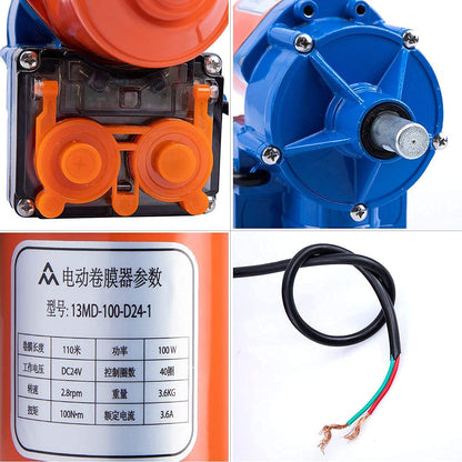 TBVECHI Greenhouse Roll Up Motor Electric Film Roll Up Motor Kit 24V 100W Motor Electric Greenhouse Frame Shed Roll-up Motor Automatic Venting Solution