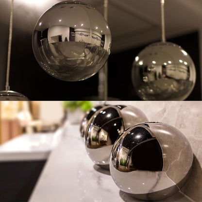 uxcell Gazing Ball 3.15 Inch 80mm Reflective Sphere Polished Hollow Ball, Stainless Steel Gazing Globe Mirror Ball for Home Outdoor Decoration, Silver Tone