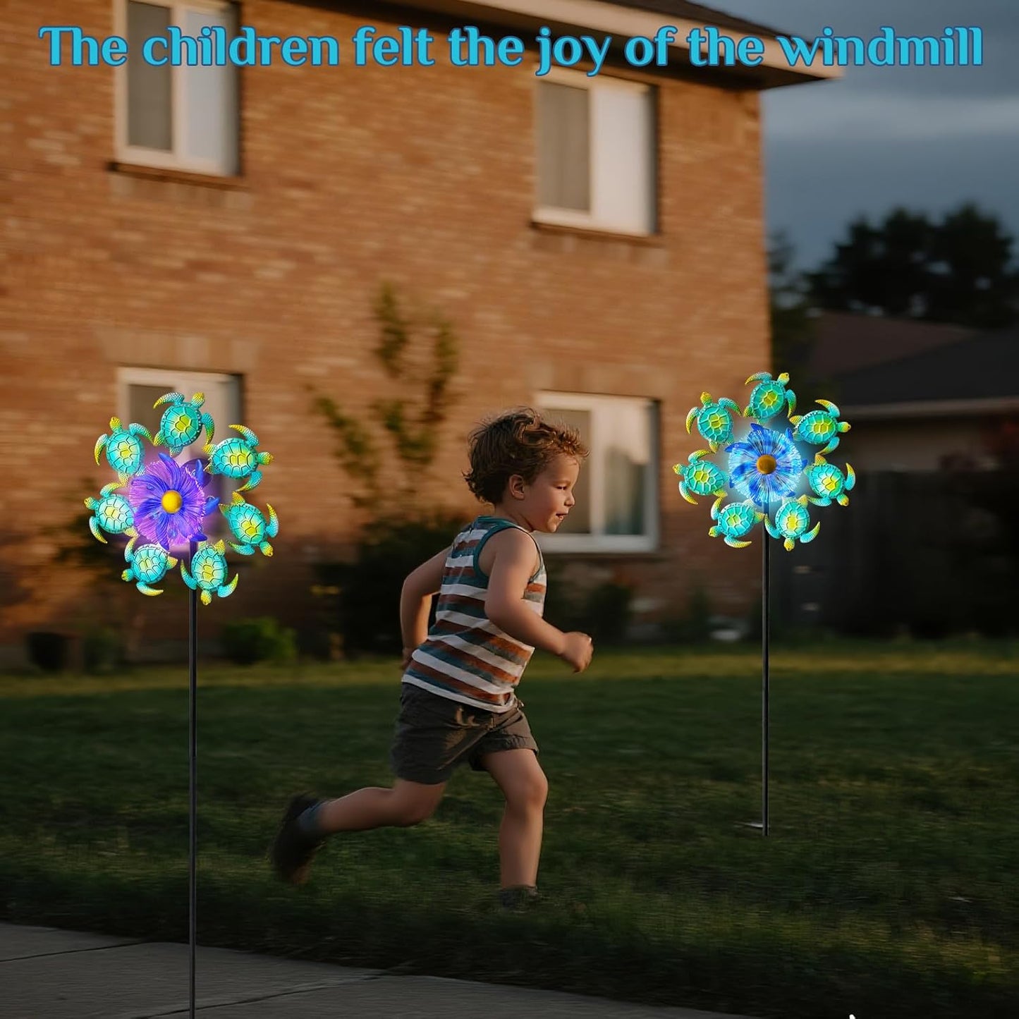 51" Sea Turtle Solar Wind Spinner Outdoor,Ocean Theme Garden Wind Spinners with LED Changing Light,Kinetic Windmill Decorative Turtle Decor Wind Sculpture for Yard,Patio,Lawn Unique Gifts